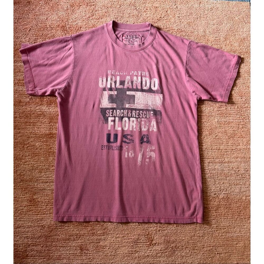 US Vintage Orlando Florida Graphic Tee XL Washed Mauve